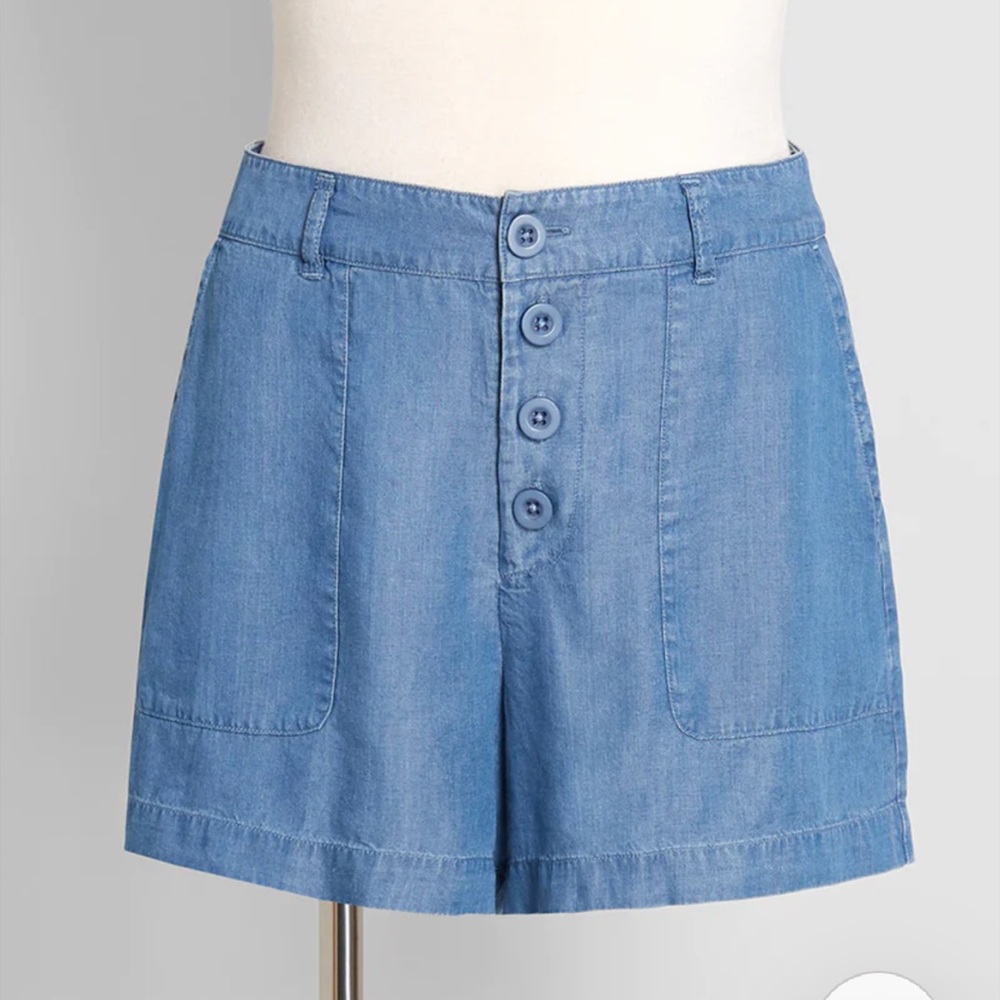 ModCloth high waisted chambray shorts